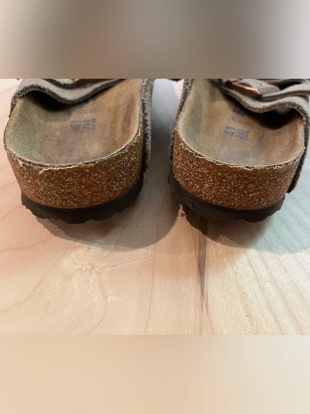 Birkenstock Arizona Taupe Suede Leather Sandals Size 41 US 10 - 10.5 Unisex - Picture 7 of 8